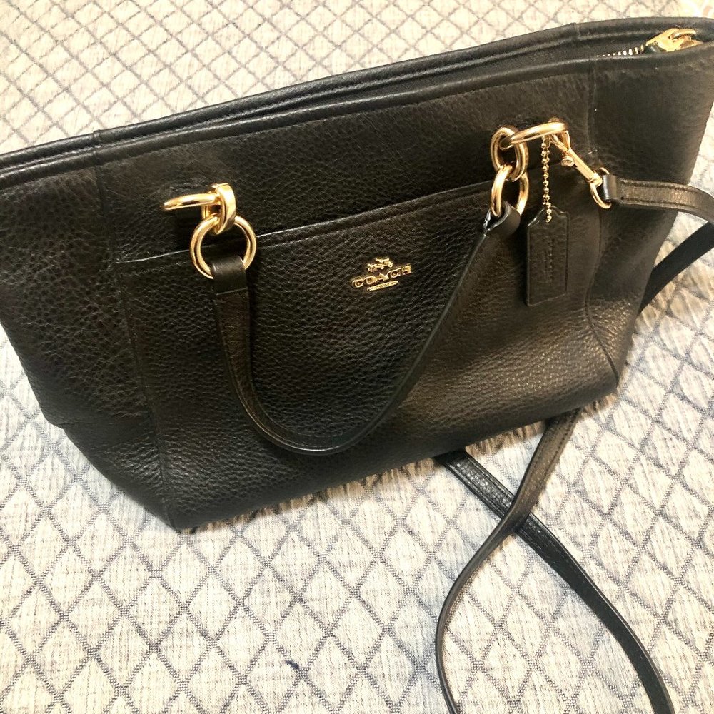 Coach Purse, Genuine Black Leather (Brand New)